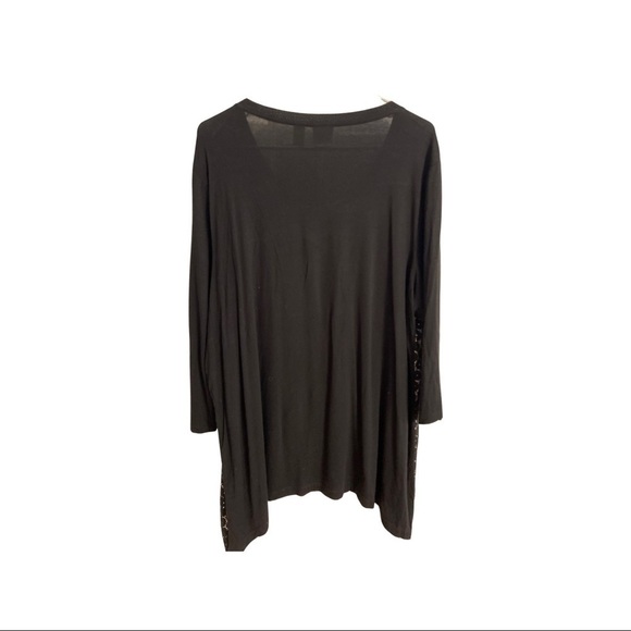 Chico’s Women’s Eyelet Scoop Black Cream Tunic Size 3 (16) - Picture 2 of 5